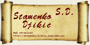 Stamenko Đikić vizit kartica